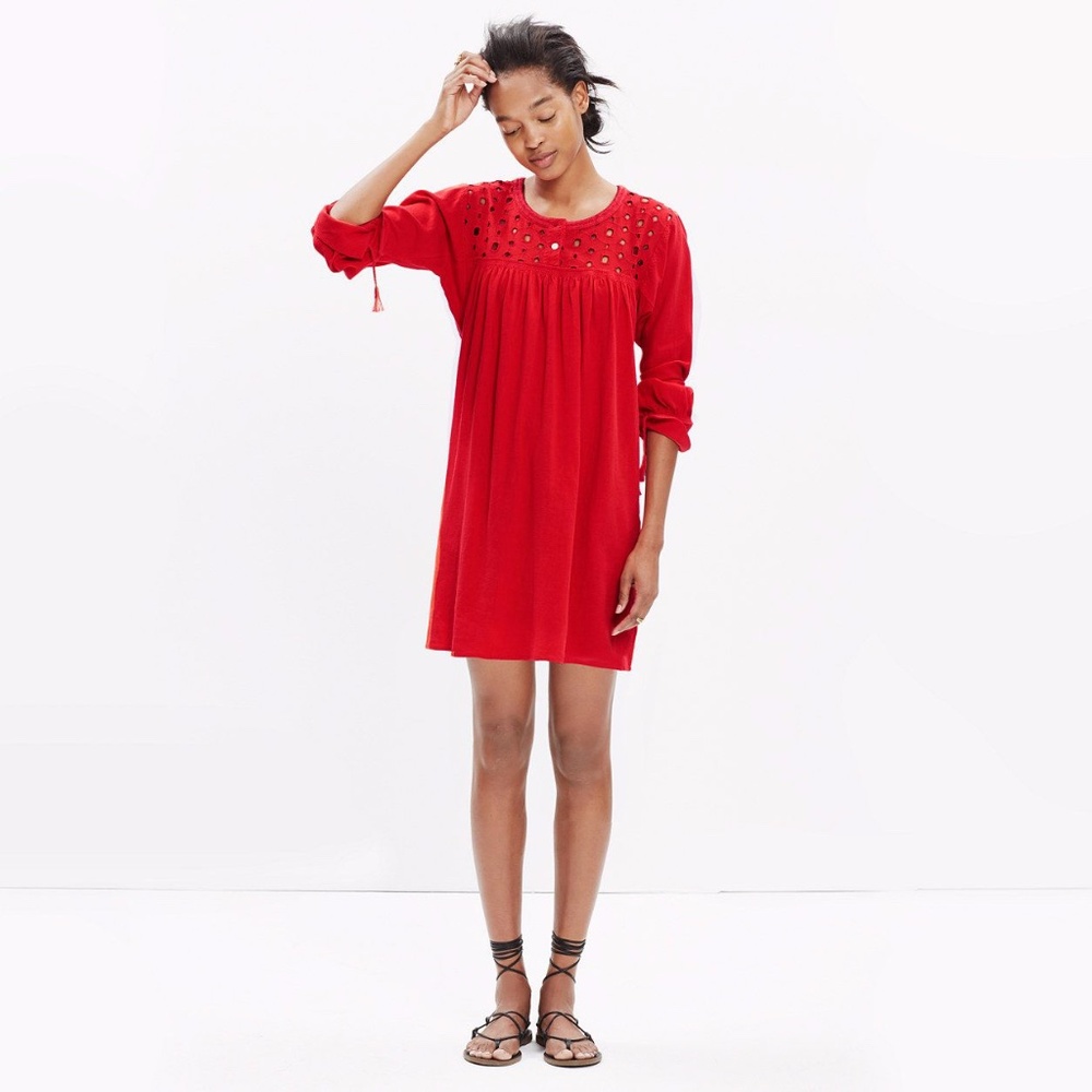 Madewell Eyelet Embroidered Daybreak Shift Dress
